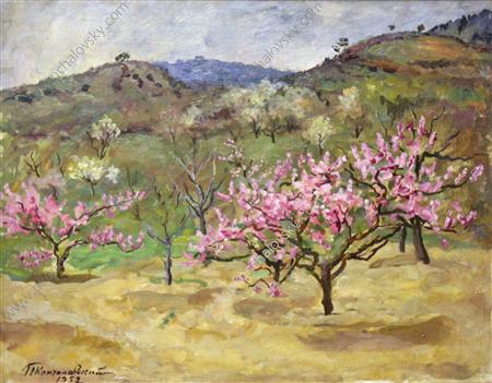 Crimea. Peach Garden. (1952) Pyotr Konchalovsky tablo - Dekolata