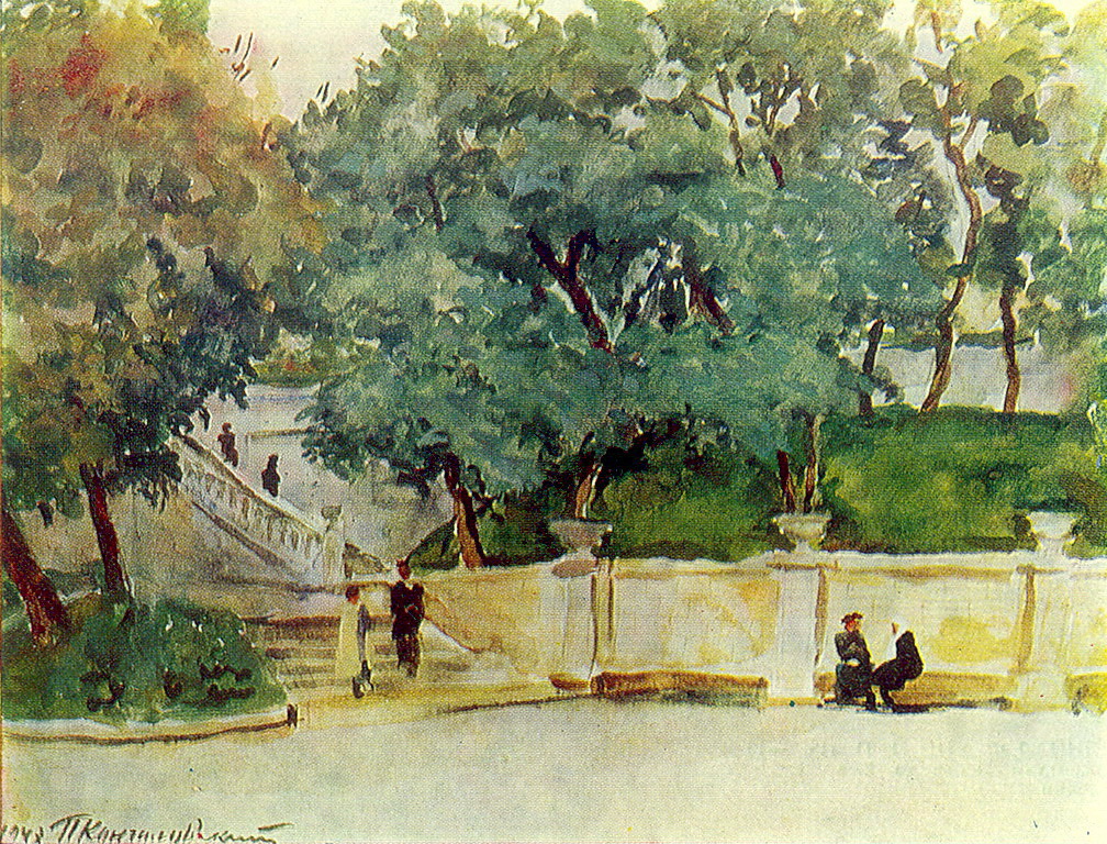 Essentuki. Stairs. (1948) Pyotr Konchalovsky tablo - Dekolata
