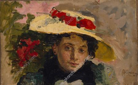 Female portrait (Voronova) (1898) Pyotr Konchalovsky tablo - Dekolata
