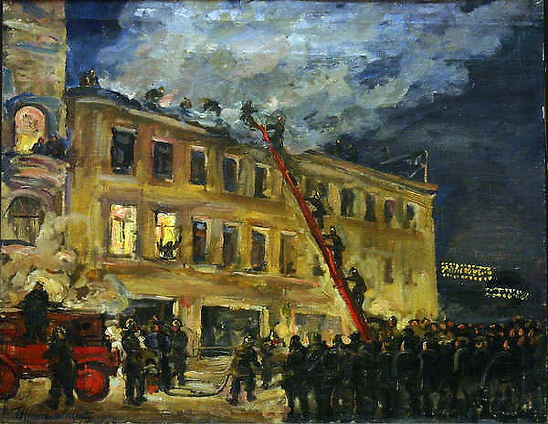 Fire (1930) Pyotr Konchalovsky tablo - Dekolata