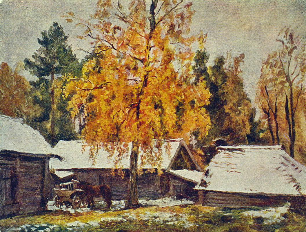 First Snow (1940) Pyotr Konchalovsky tablo - Dekolata