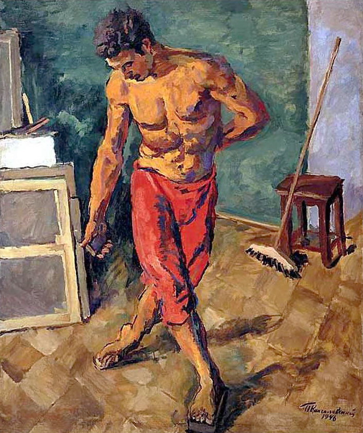 Floor polisher (1946) Pyotr Konchalovsky tablo - Dekolata