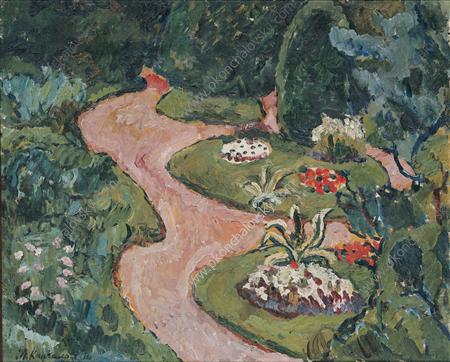 Flower garden (1909) – Pyotr Konchalovsky Tablo