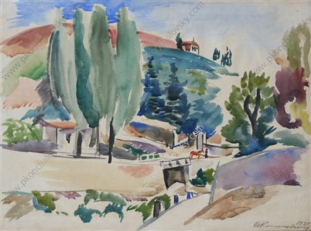 Gurzuf (1929) Pyotr Konchalovsky tablo - Dekolata