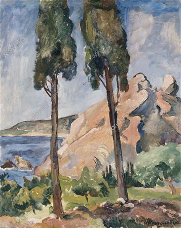 Gurzuf. Cypresses. (1929) Pyotr Konchalovsky tablo - Dekolata
