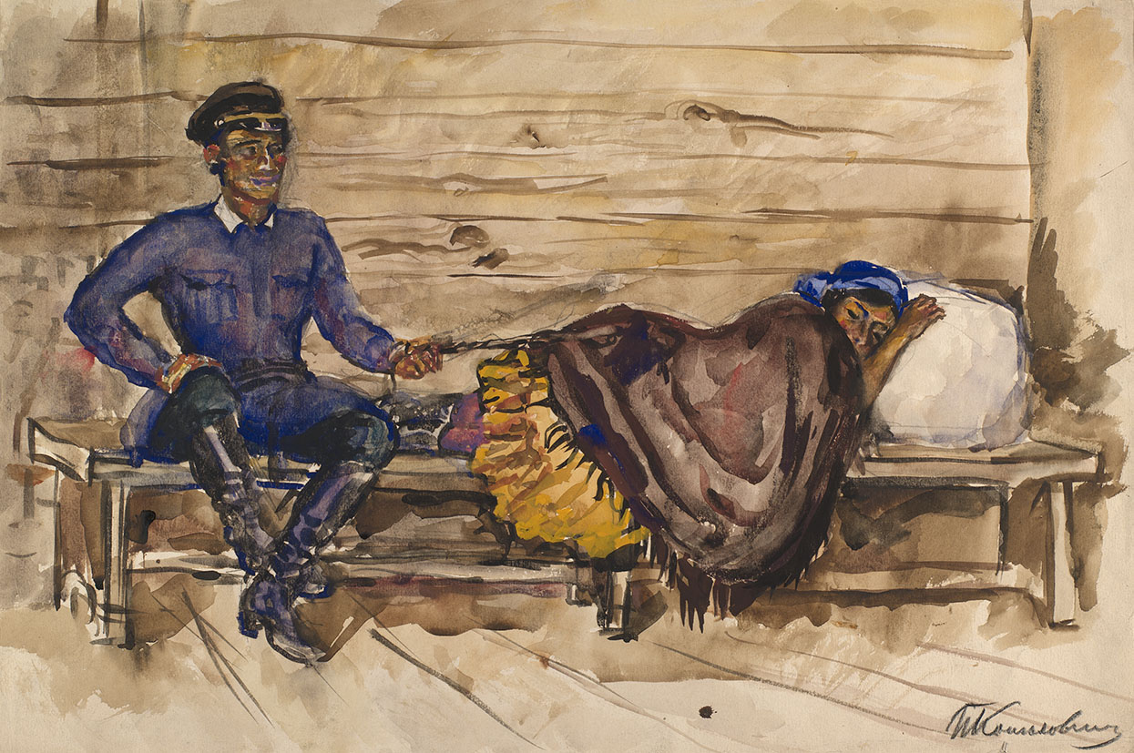 Gypsies at the railway station (1935) – Pyotr Konchalovsky Tablo
