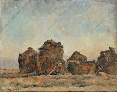 Haystacks in the evening (1926) Pyotr Konchalovsky tablo - Dekolata