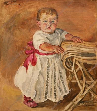Katya at a chair (1932) – Pyotr Konchalovsky Tablo