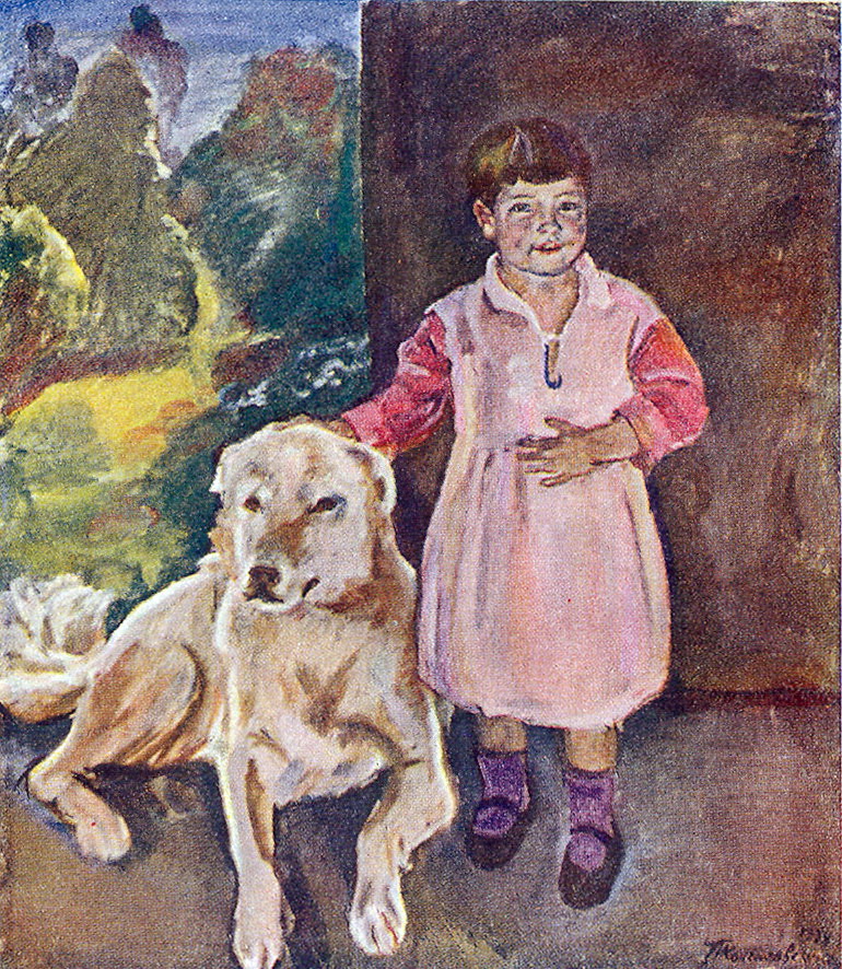 Katya with a dog Pyotr Konchalovsky tablo - Dekolata
