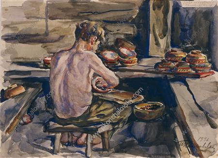 Khokhloma. Varnisher. (1936) Pyotr Konchalovsky tablo - Dekolata