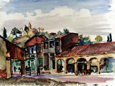 Kutaisi (1935) Pyotr Konchalovsky tablo - Dekolata