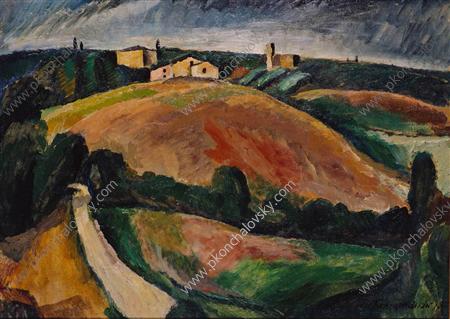 Landscape at Siena (1912) Pyotr Konchalovsky tablo - Dekolata