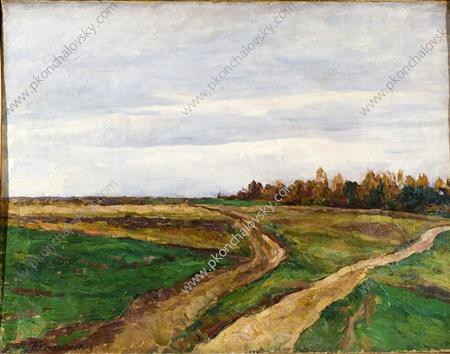 Landscape. A field. (1921) – Pyotr Konchalovsky Tablo