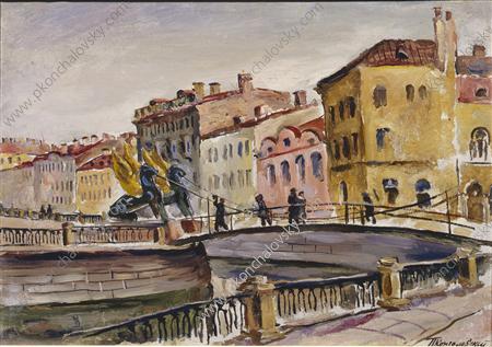Leningrad. Lions Bridge. (1931) Pyotr Konchalovsky tablo - Dekolata