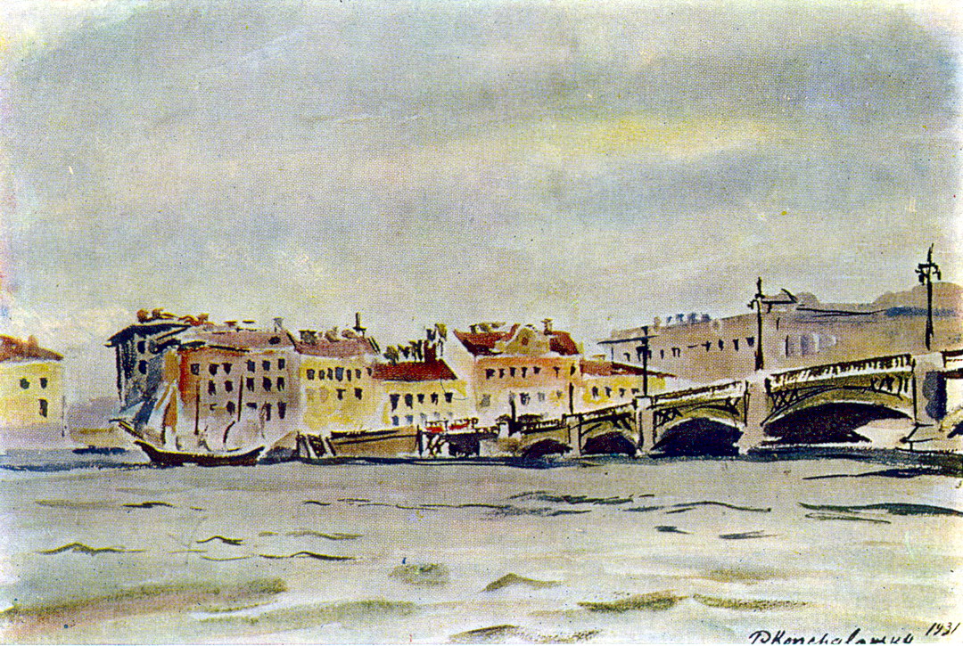 Leningrad. The embankment of the Neva. (1931) Pyotr Konchalovsky tablo - Dekolata
