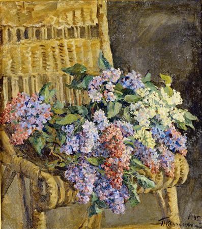 Lilac in the wicker chair (1945) Pyotr Konchalovsky tablo - Dekolata