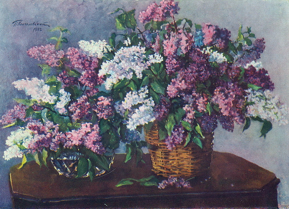 Lilacs in Braids (1952) Pyotr Konchalovsky tablo - Dekolata
