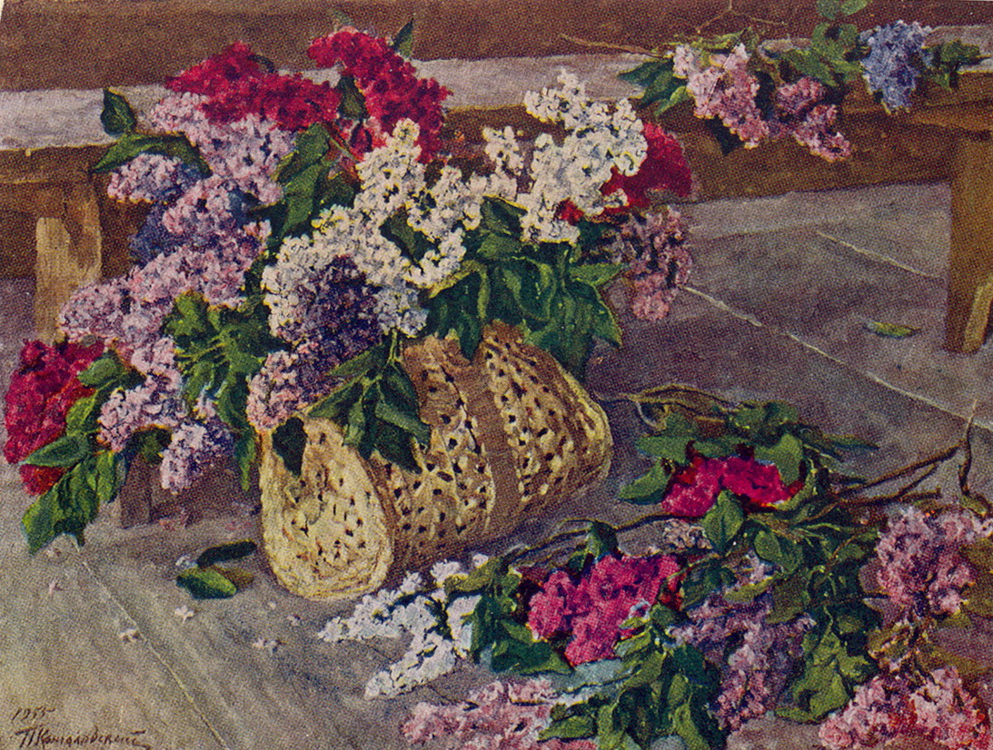 Lilacs in a purse on the floor (1955) – Pyotr Konchalovsky Tablo