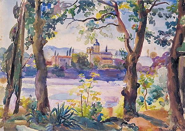 Monastery in the distance Pyotr Konchalovsky tablo - Dekolata