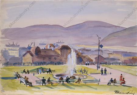 Murmansk. Promenade on the seafront at white night. (1937) – Pyotr Konchalovsky Tablo
