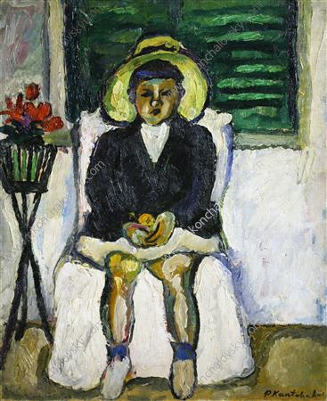 Natasha at the window (1910) Pyotr Konchalovsky tablo - Dekolata