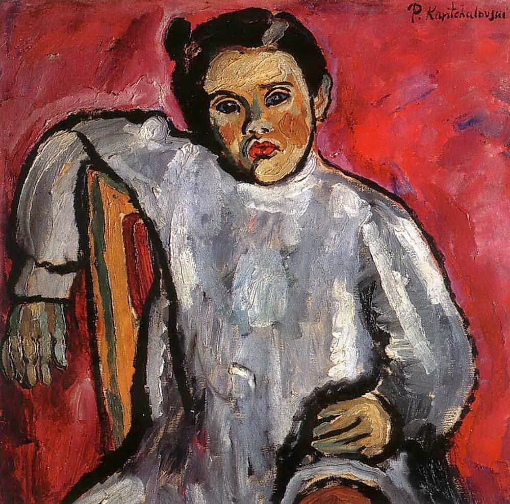 Natasha on a chair (Portrait of N. P. Konchalovskaya in childhood) (1910) – Pyotr Konchalovsky Tablo