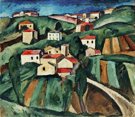 Near Siena (1912) Pyotr Konchalovsky tablo - Dekolata