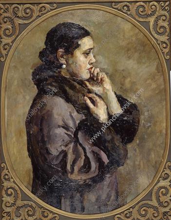 Not taken married.' (Portrait of Natalia Petrovna Konchalovsky, the artist's daughter). (1925) Pyotr Konchalovsky tablo - Dekolata