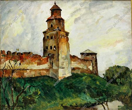 Novgorod. Kukui Tower. (1928) Pyotr Konchalovsky tablo - Dekolata