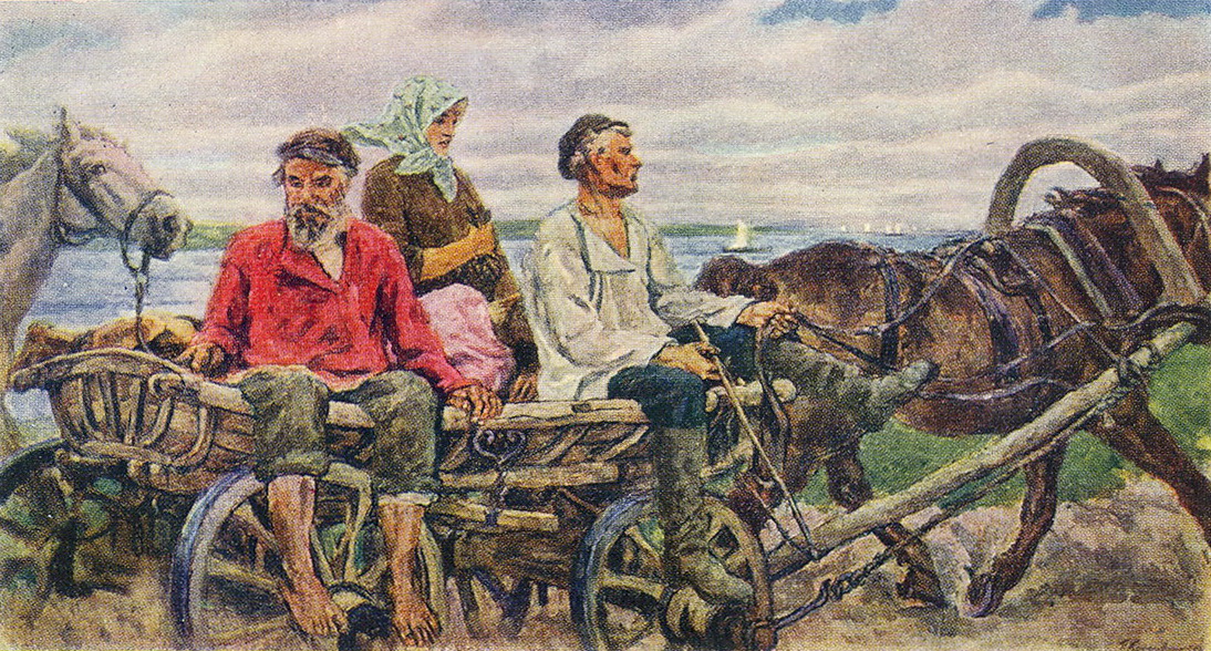 Novgorod. Returning from the fair. (1926) Pyotr Konchalovsky tablo - Dekolata