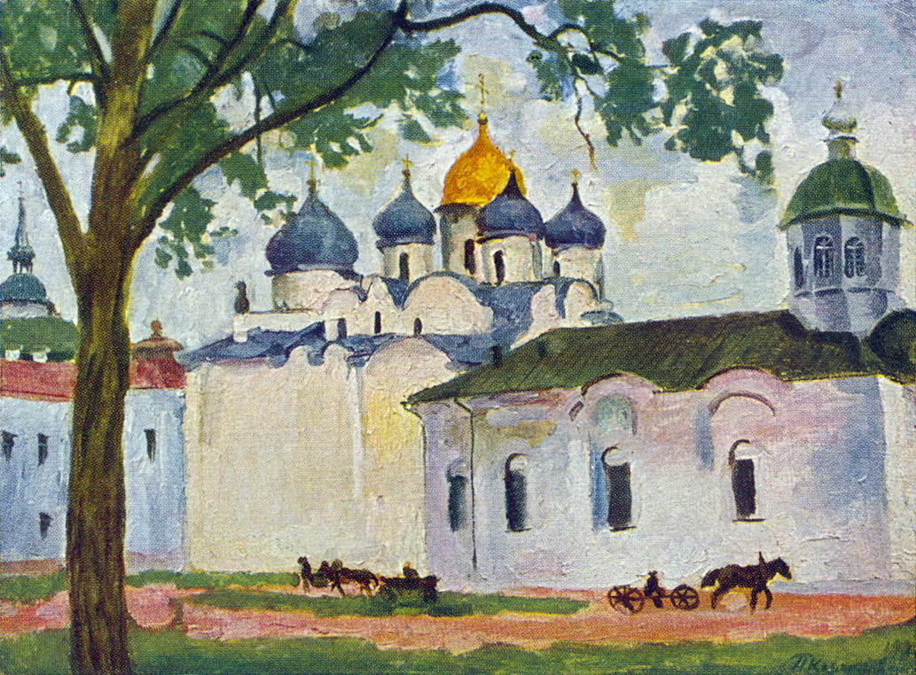 Novgorod. Square ​​of St. Sophia Cathedral. (1928) – Pyotr Konchalovsky Tablo