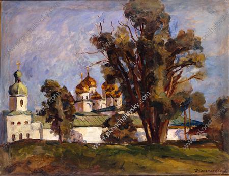 Novgorod. St. George's Monastery. (1925) Pyotr Konchalovsky tablo - Dekolata