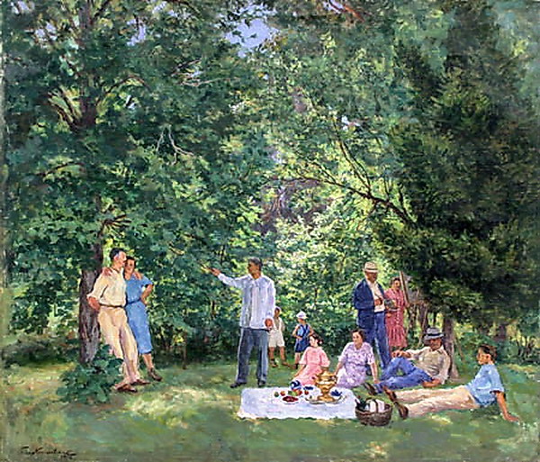 On the lawn (1954) Pyotr Konchalovsky tablo - Dekolata