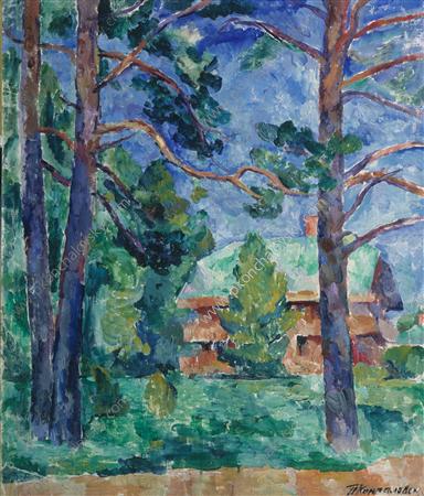 Outbuilding in the garden (1918) Pyotr Konchalovsky tablo - Dekolata