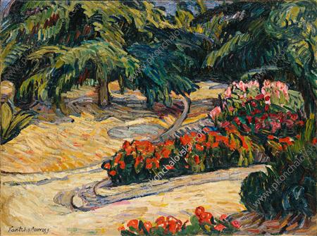 Palm trees and geranium (1908) Pyotr Konchalovsky tablo - Dekolata