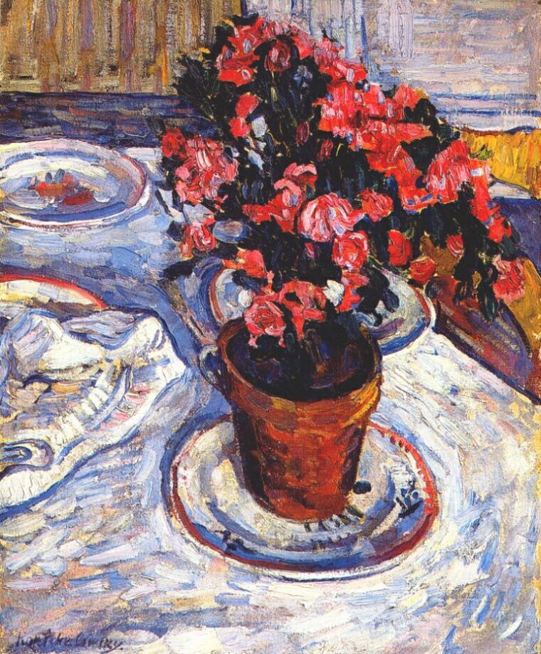 Paris. Azaleas in a pot. (1908) Pyotr Konchalovsky tablo - Dekolata