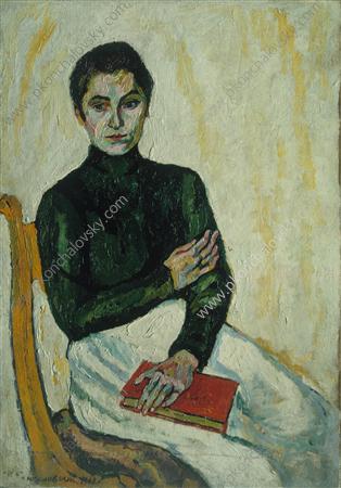 Pasha with the red book (on white) (1909) Pyotr Konchalovsky tablo - Dekolata
