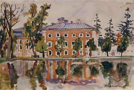 Peterhof Palace (1931) Pyotr Konchalovsky tablo - Dekolata