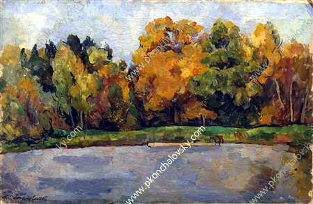 Pond (1921) Pyotr Konchalovsky tablo - Dekolata