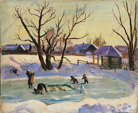 Pond. Sun and snow. (1936) Pyotr Konchalovsky tablo - Dekolata