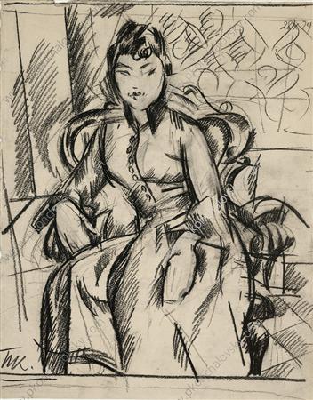 Portrait of A. E. Goncz (1918) – Pyotr Konchalovsky Tablo