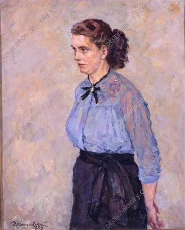 Portrait of Albina Feliksovna Zhukova (1954) Pyotr Konchalovsky tablo - Dekolata