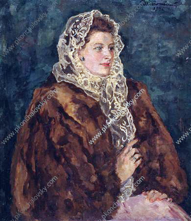 Portrait of Angelina Borisovna Kemenova (1946) Pyotr Konchalovsky tablo - Dekolata