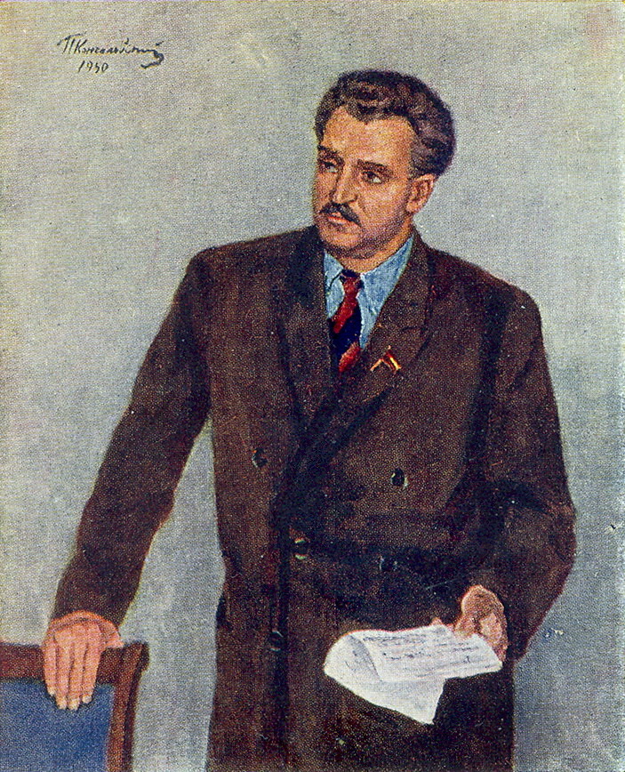 Portrait of Konstantin Mikhailovich Simonov (1950) – Pyotr Konchalovsky Tablo