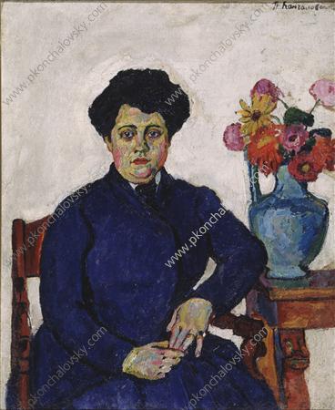 Portrait of O. Konchalovskaya (1909) Pyotr Konchalovsky tablo - Dekolata