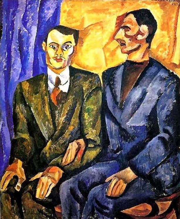 Portrait of P. Denike (Yuriev)and A. Pokrovsky (1913) Pyotr Konchalovsky tablo - Dekolata