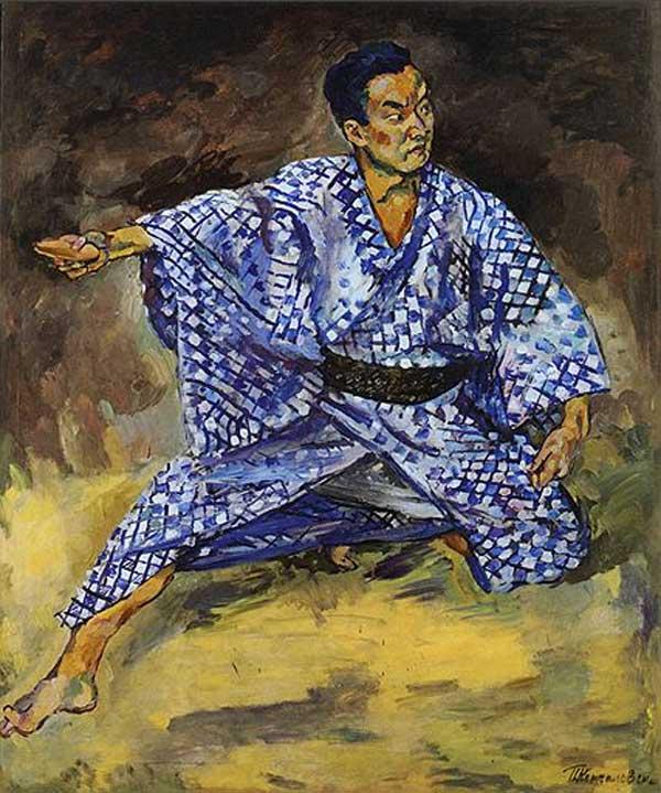 Portrait of a Japanese actor Todzyuro Kavarasaki (1928) – Pyotr Konchalovsky Tablo