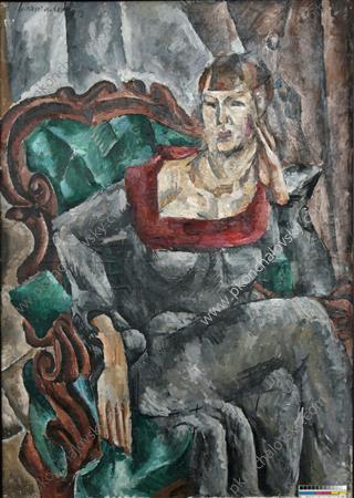Portrait of actress Vizarova (1917) Pyotr Konchalovsky tablo - Dekolata