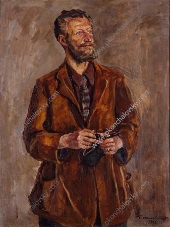 Portrait of an art critic Sergei Nikolaevich Troynitskogo (1943) Pyotr Konchalovsky tablo - Dekolata