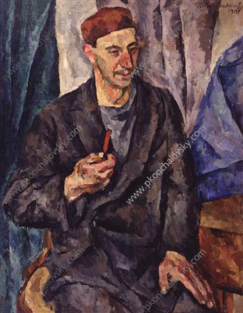Portrait of artist Herman Vasilyevich Fyodorov (1919) Pyotr Konchalovsky tablo - Dekolata